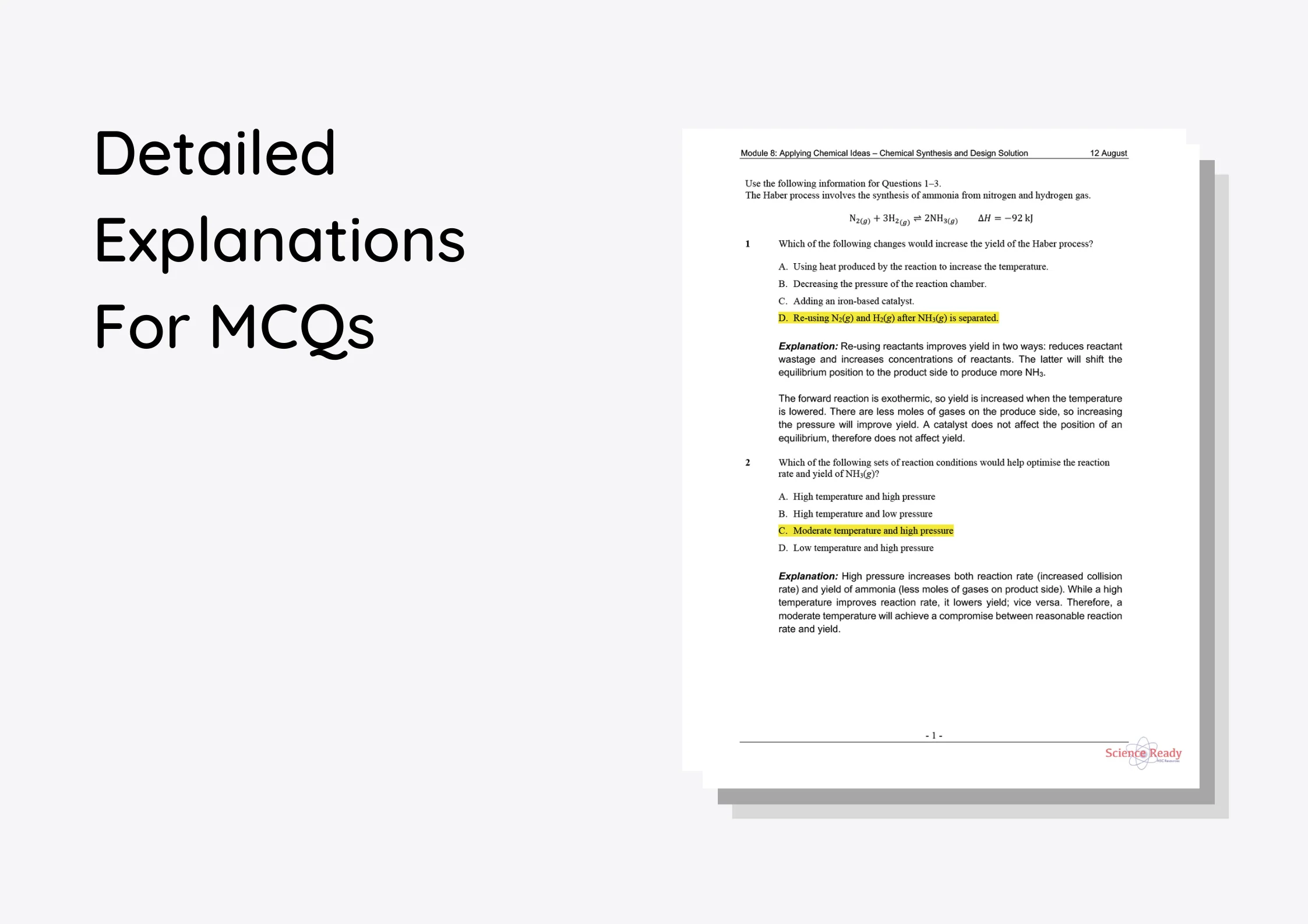 HSC Chemistry Module 8: Applying Chemical Ideas Topic Tests - Image 3